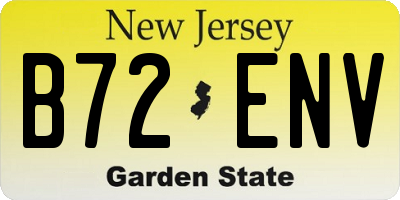 NJ license plate B72ENV