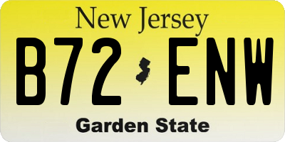 NJ license plate B72ENW