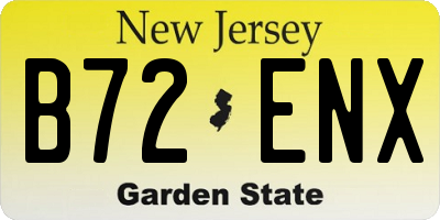 NJ license plate B72ENX
