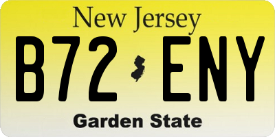 NJ license plate B72ENY