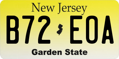 NJ license plate B72EOA