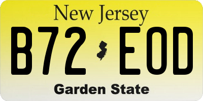NJ license plate B72EOD