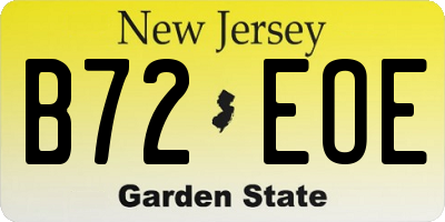 NJ license plate B72EOE