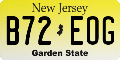 NJ license plate B72EOG