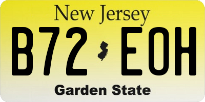 NJ license plate B72EOH