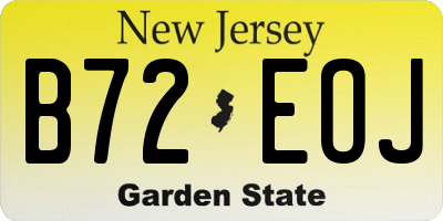 NJ license plate B72EOJ