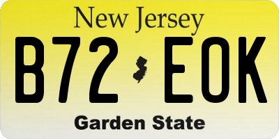 NJ license plate B72EOK