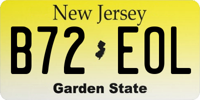 NJ license plate B72EOL