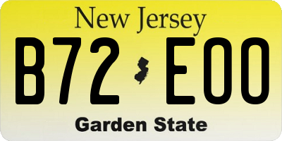 NJ license plate B72EOO