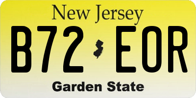 NJ license plate B72EOR