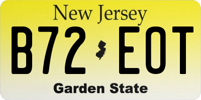 NJ license plate B72EOT