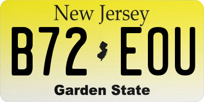 NJ license plate B72EOU