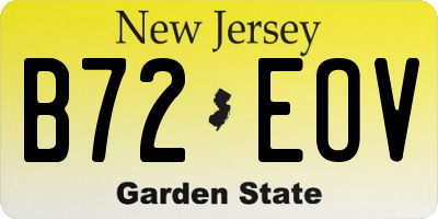 NJ license plate B72EOV