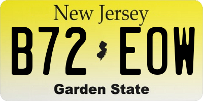 NJ license plate B72EOW