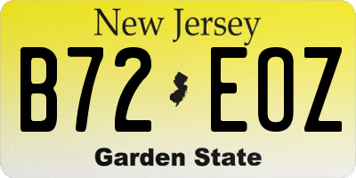 NJ license plate B72EOZ
