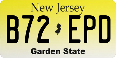 NJ license plate B72EPD