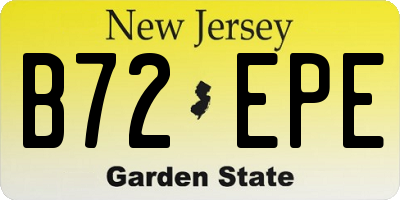 NJ license plate B72EPE