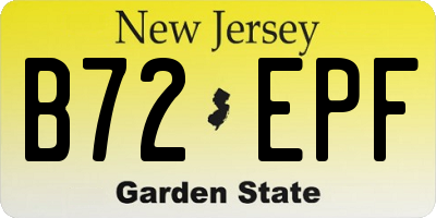 NJ license plate B72EPF
