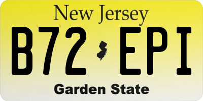 NJ license plate B72EPI