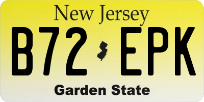 NJ license plate B72EPK