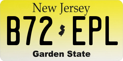 NJ license plate B72EPL