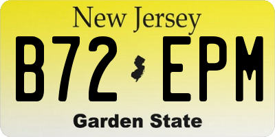 NJ license plate B72EPM