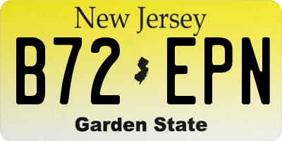 NJ license plate B72EPN