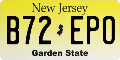 NJ license plate B72EPO