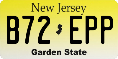 NJ license plate B72EPP