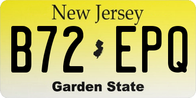NJ license plate B72EPQ