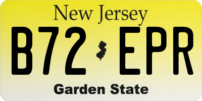 NJ license plate B72EPR