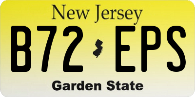 NJ license plate B72EPS
