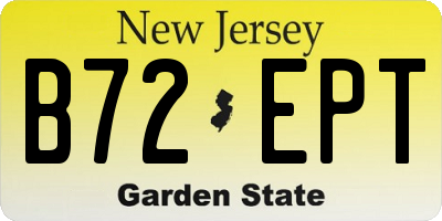 NJ license plate B72EPT