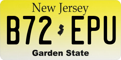 NJ license plate B72EPU