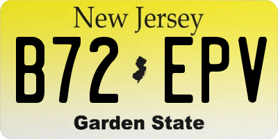 NJ license plate B72EPV
