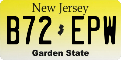 NJ license plate B72EPW
