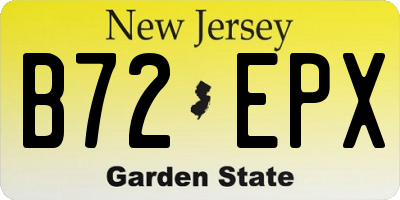 NJ license plate B72EPX