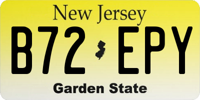 NJ license plate B72EPY