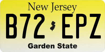 NJ license plate B72EPZ