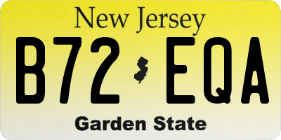 NJ license plate B72EQA