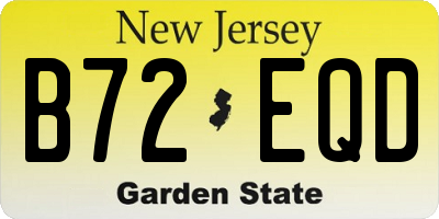 NJ license plate B72EQD