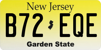 NJ license plate B72EQE