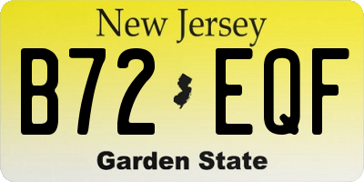 NJ license plate B72EQF