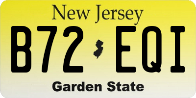 NJ license plate B72EQI