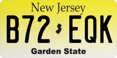 NJ license plate B72EQK