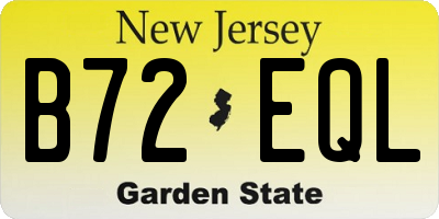NJ license plate B72EQL
