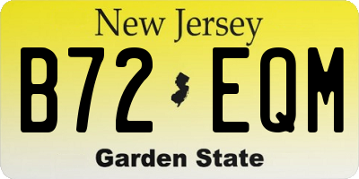 NJ license plate B72EQM