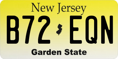 NJ license plate B72EQN