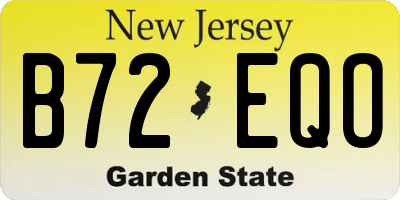 NJ license plate B72EQO