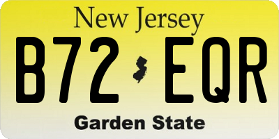 NJ license plate B72EQR